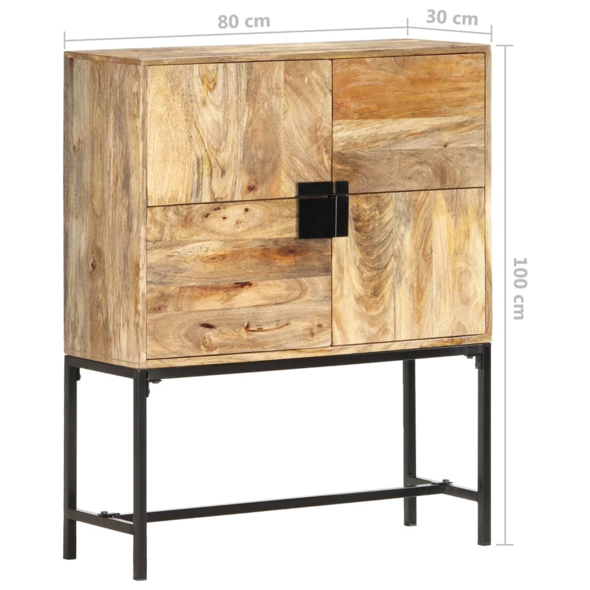 vidaXL Szafka, 80x30x100 cm, lite drewno mango