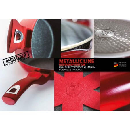 Patelnia marmurowa 28 cm czerwona Berlinger Haus BH-1253