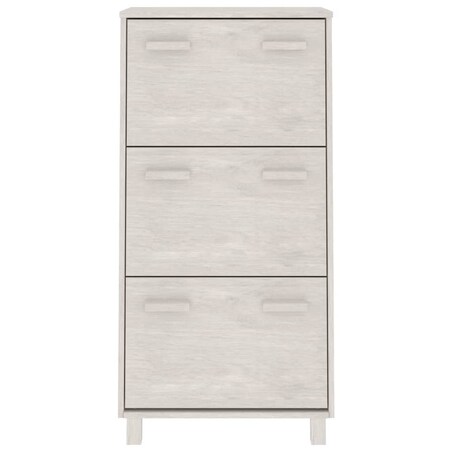 vidaXL Szafka na buty HAMAR, biała, 59,5x35x117 cm, lite sosna