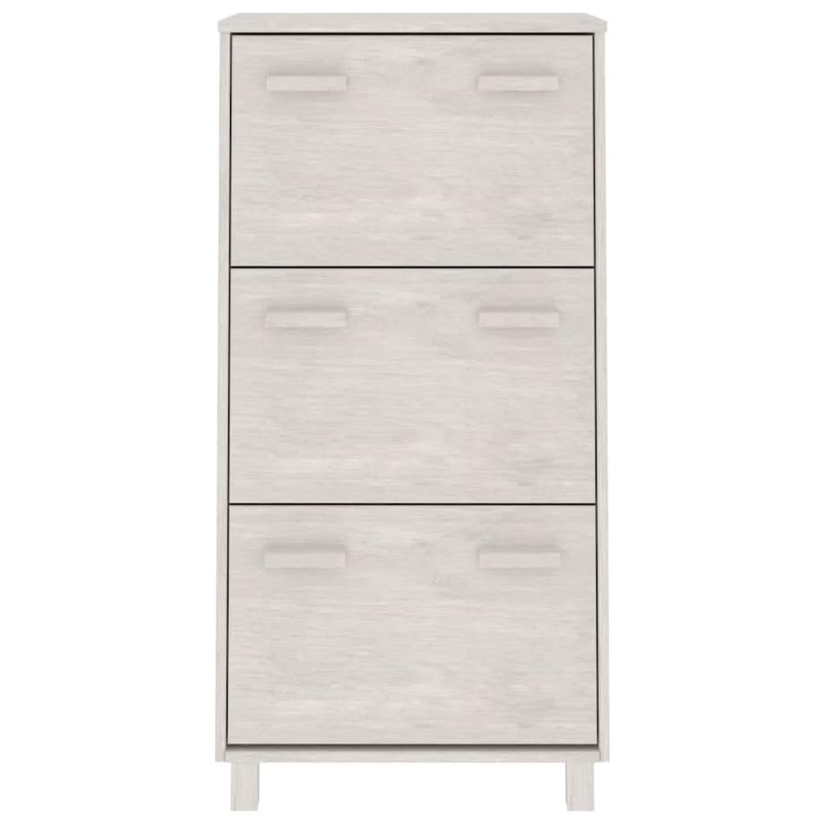 vidaXL Szafka na buty HAMAR, biała, 59,5x35x117 cm, lite sosna