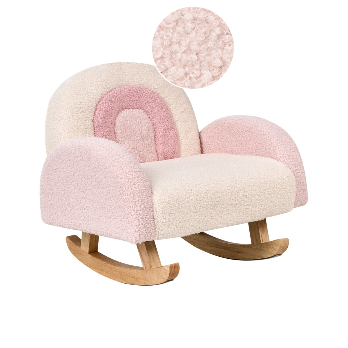 Fotel bujany dziecięcy boucle różowy OMBO