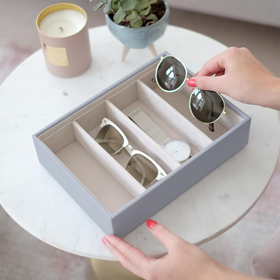 Pudełko na okulary Stackers Classic lawendowe 4 komorowe