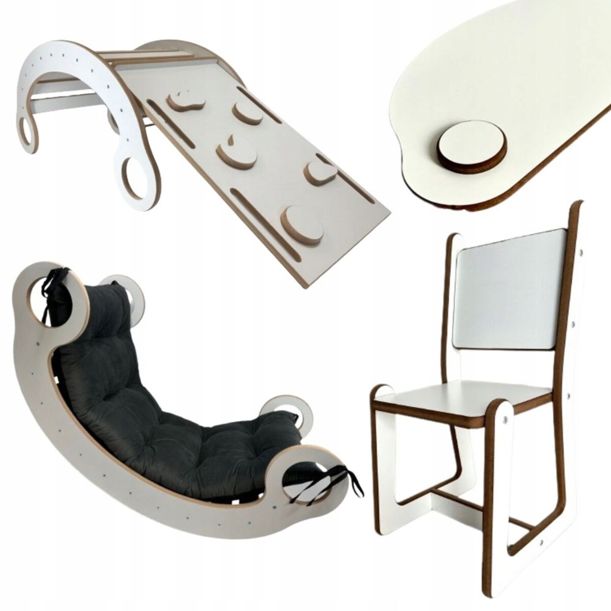 Bujak Poduszka Grafit Ścianka Krzesło Blat Zestaw CERTYFIKOWANY