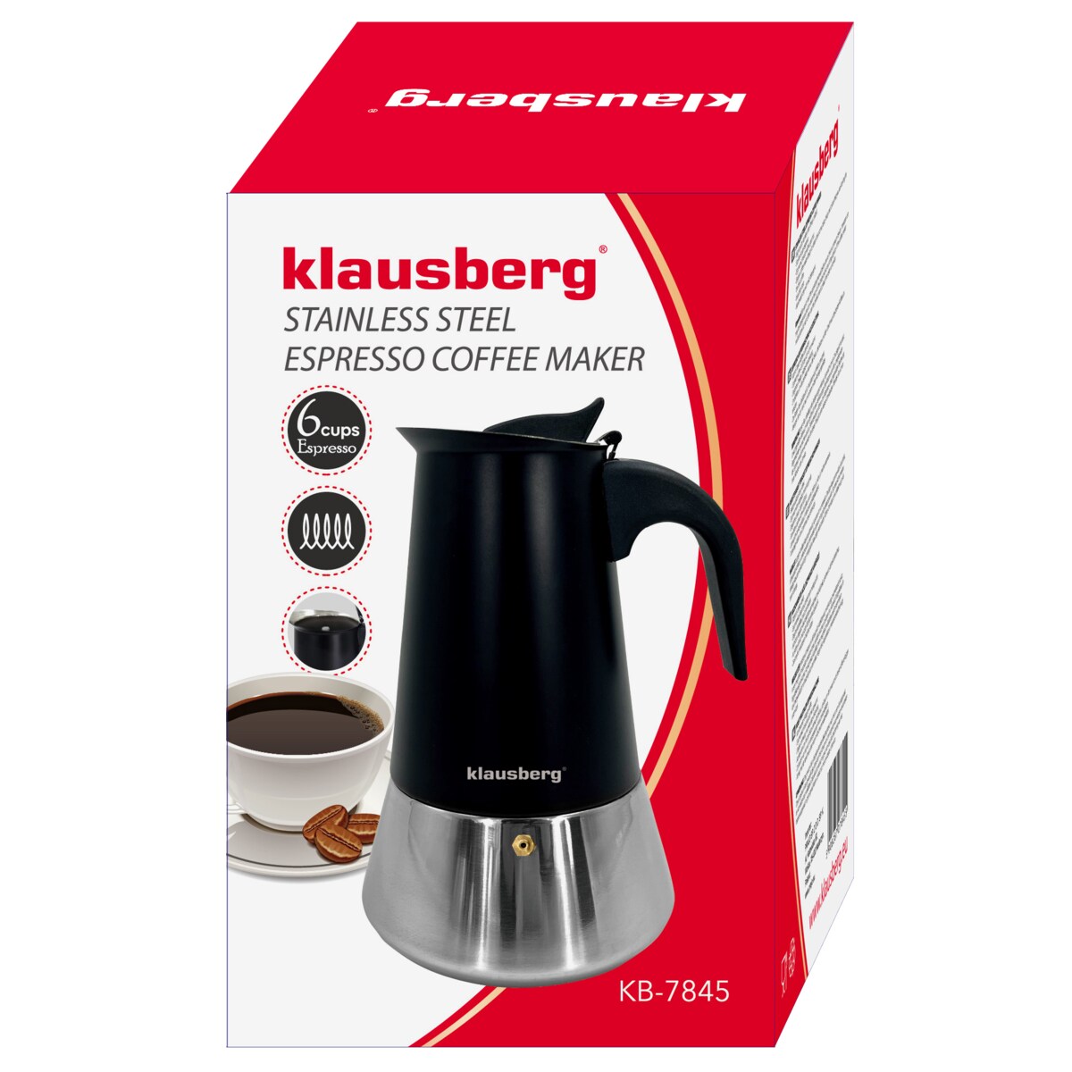 Kawiarka espresso kafeterka ciśnieniowa KLAUSBERG 300ml 6 filiżanki