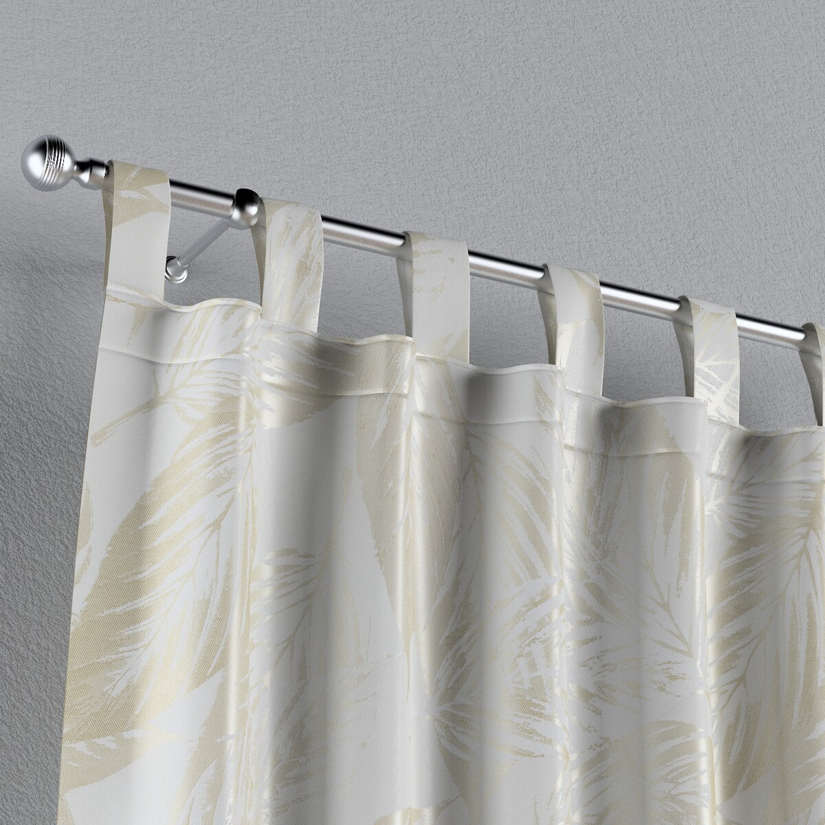 Zasłona na szelkach 1 szt. 130x260 ecru liście