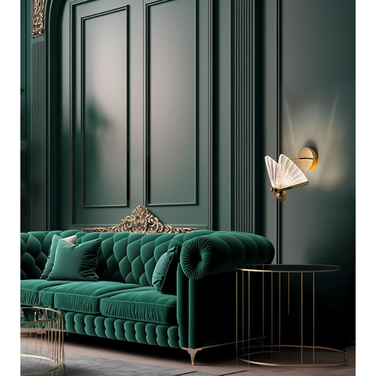 Ścienny kinkiet Butterfly MSE010100323 motyl złoty