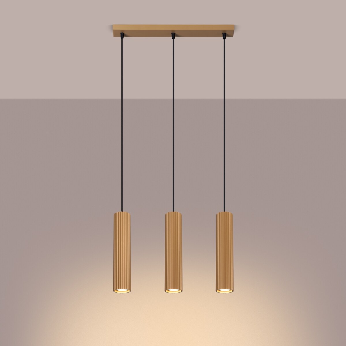 Lampa wisząca KARBON 3L złoty