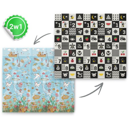 Mata piankowa edukacyjna składana dla dzieci duża 180x200 pianka xpe Nukido