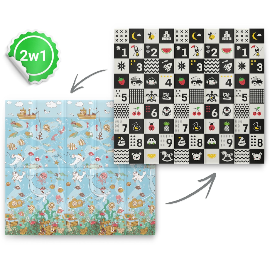 Mata piankowa edukacyjna składana dla dzieci duża 180x200 pianka xpe Nukido