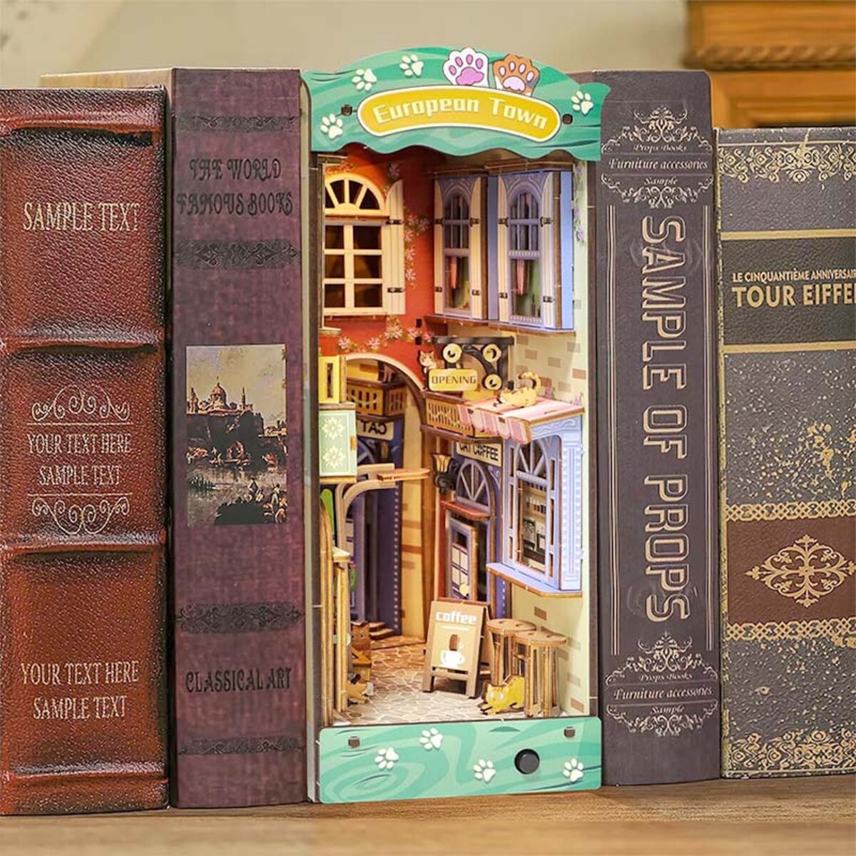 Miniaturowy domek Book Nook - Kocie miasteczko