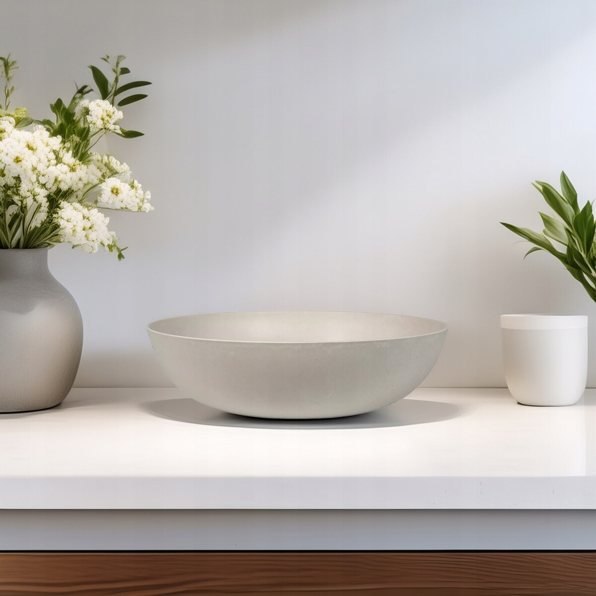 MISA MISKA DEKORACYJNA POIDEŁKO NA FONTANNĘ TWORZYWO SZARA DUŻA 30cm