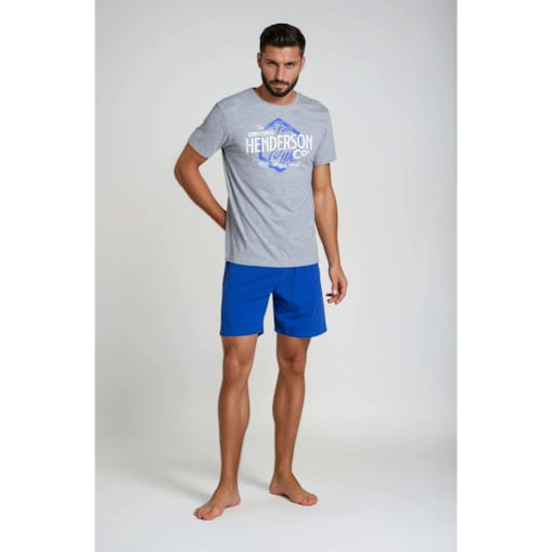 Piżama Lars 38869-90X Szaro-Niebieska Szaro-Niebieski, M