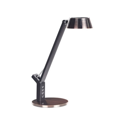 Lampa biurkowa LED metalowa z portem USB miedziana CHAMAELEON