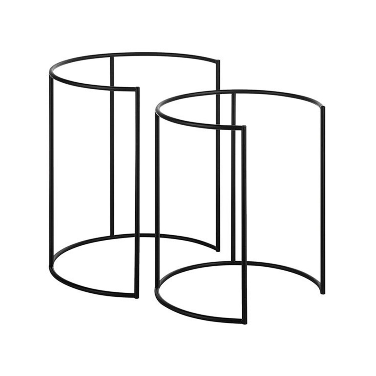 Zestaw 2 stolików pomocniczych TWINS Metal Czarny
