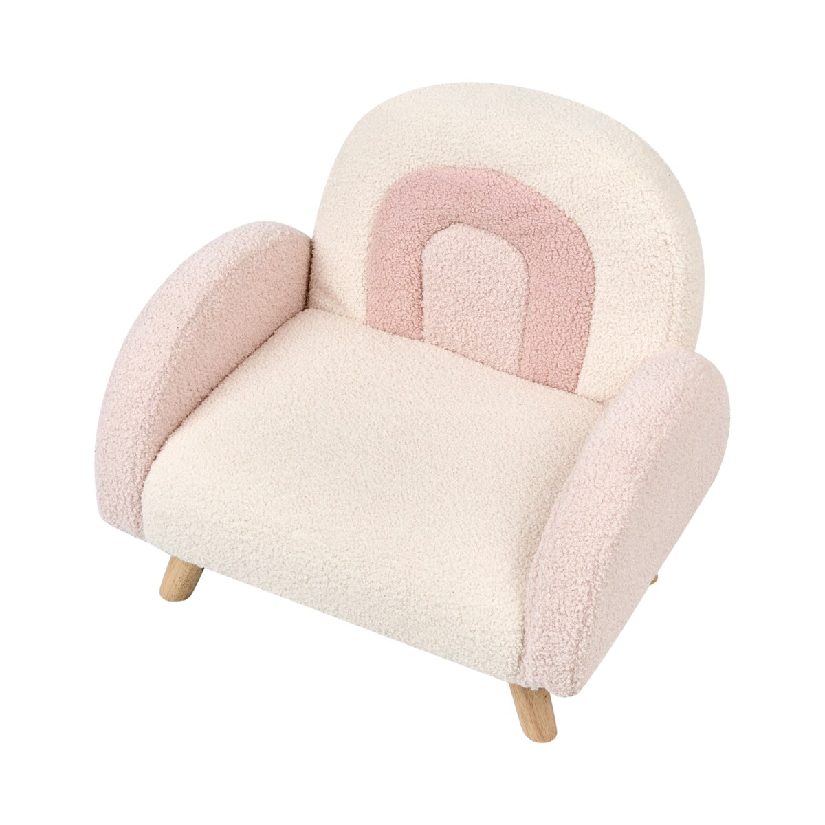Fotel dziecięcy boucle różowy OMBO