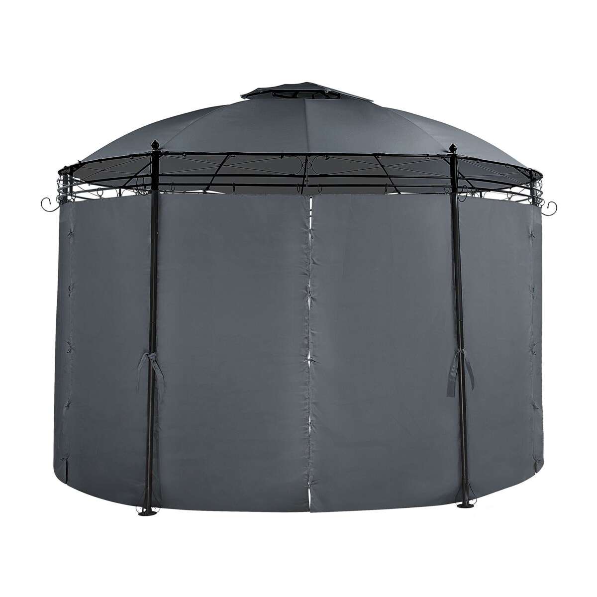Pawilon ogrodowy ⌀ 368 cm ciemnoszary SAFARA