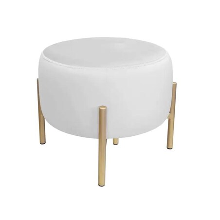 Pufa WILFRED MG VELVET jasnoszara/złota