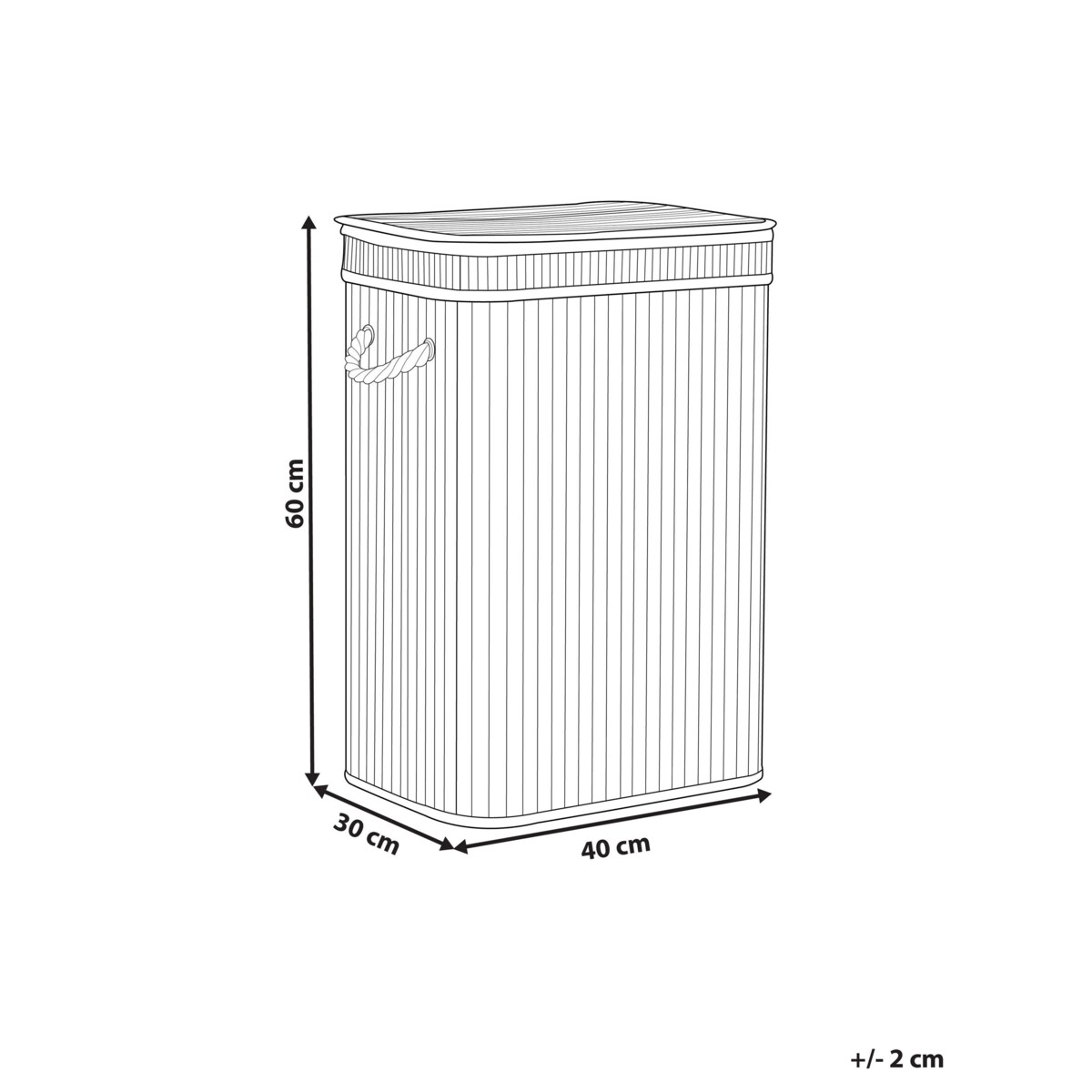 Kosz bambusowy z pokrywą biały KALUTARA