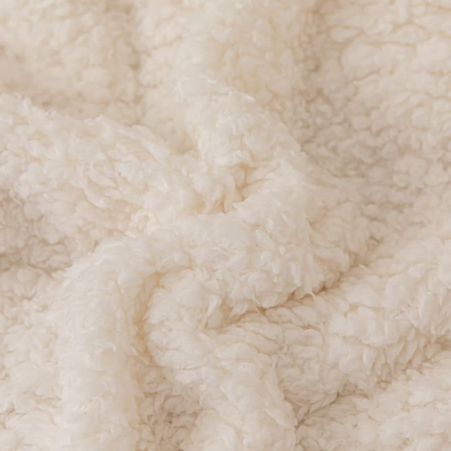 KOC BUKLA NARZUTA PLED NA ŁÓŻKO 80x160 CM KREM CIEPŁY MILUTKI BOUCLE