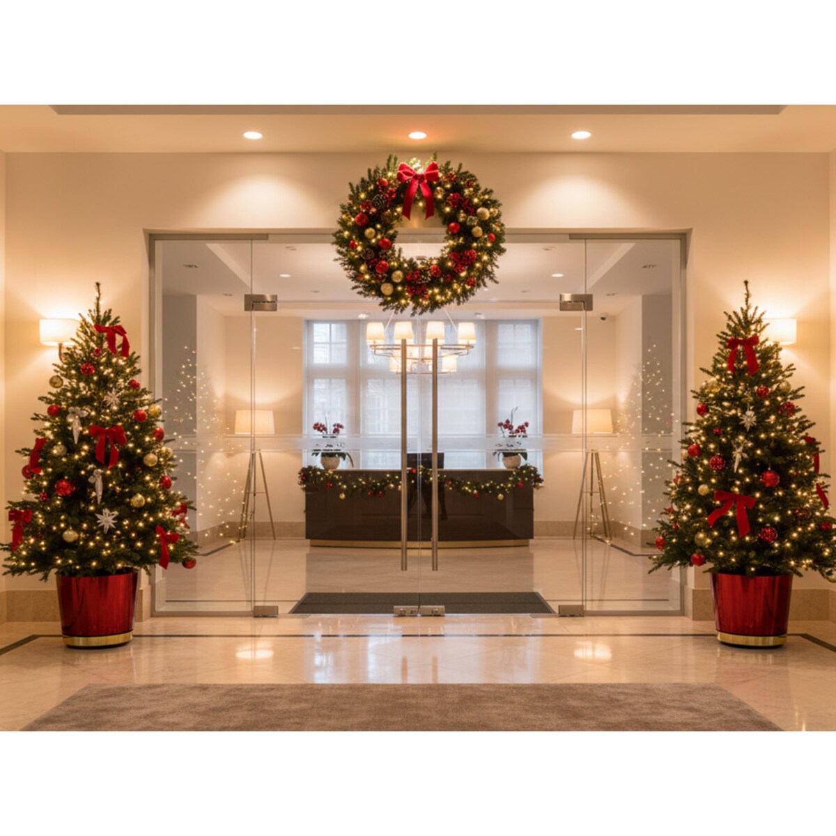 26 cm Doniczka z podstawką Czerwona + Złoty błyszczący wysoki połysk świąteczna do POINSECJI Gwiazdy Betlejemskiej dekoracja do stroików z drenażem wzór DUO/083/011