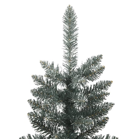 vidaXL Sztuczna, smukła choinka ze stojakiem, zielona, 210 cm, PVC