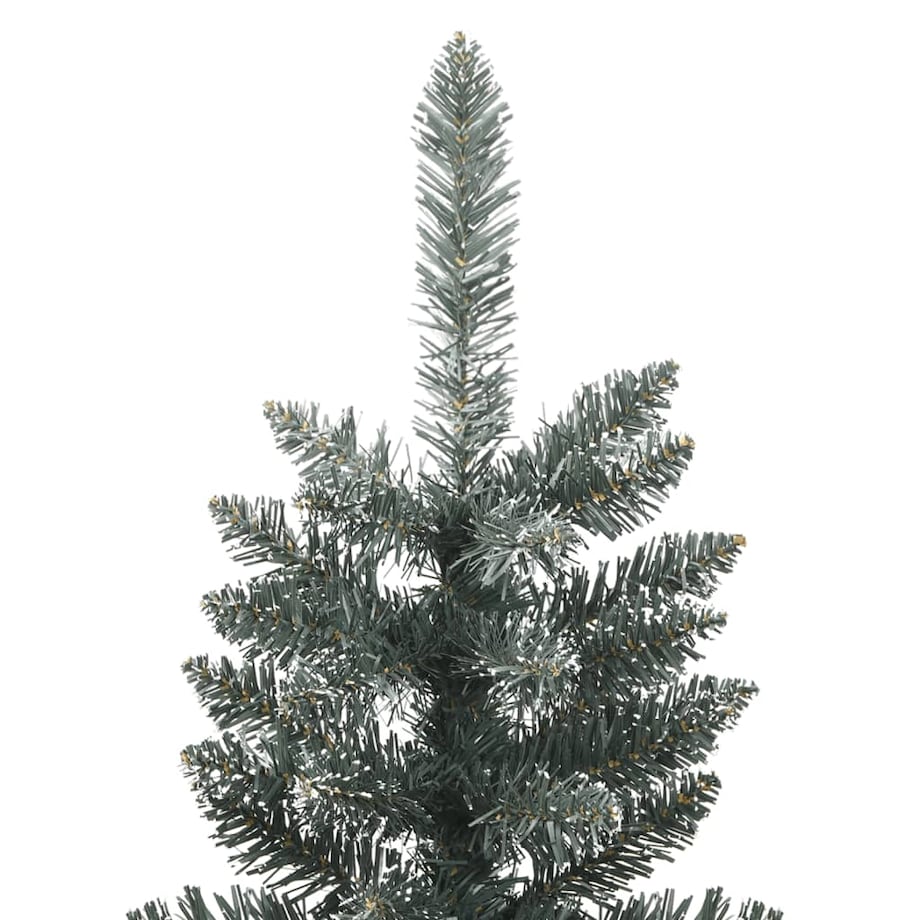 vidaXL Sztuczna, smukła choinka ze stojakiem, zielona, 210 cm, PVC