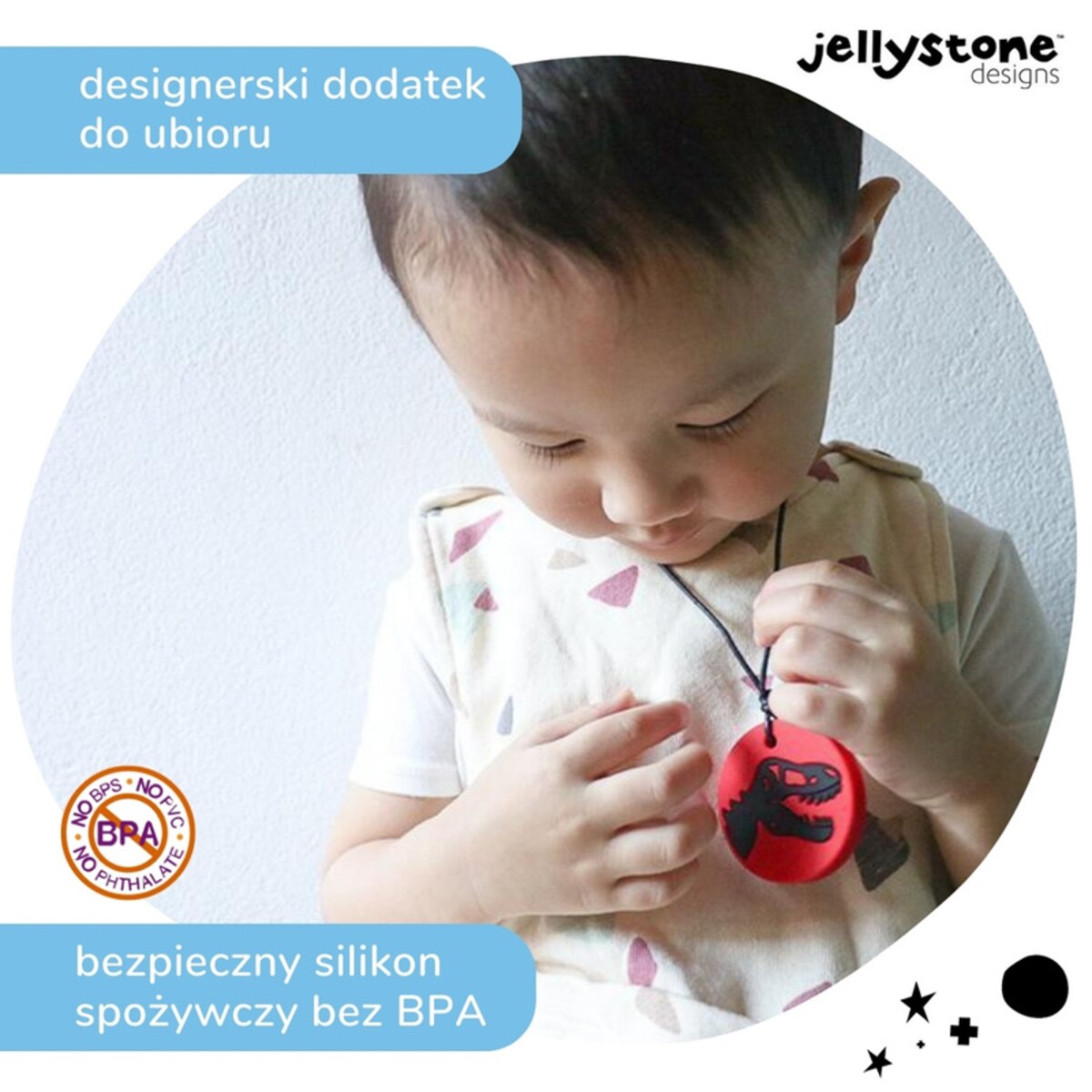 Wisiorek antystresowy Dinozaur czerwony Jellystone Designs