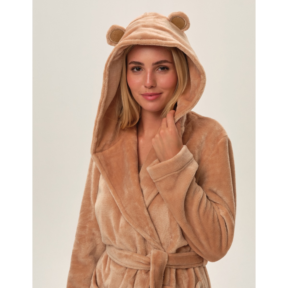 Szlafrok Fiora 41954-80X Beżowy Beżowy, XXL