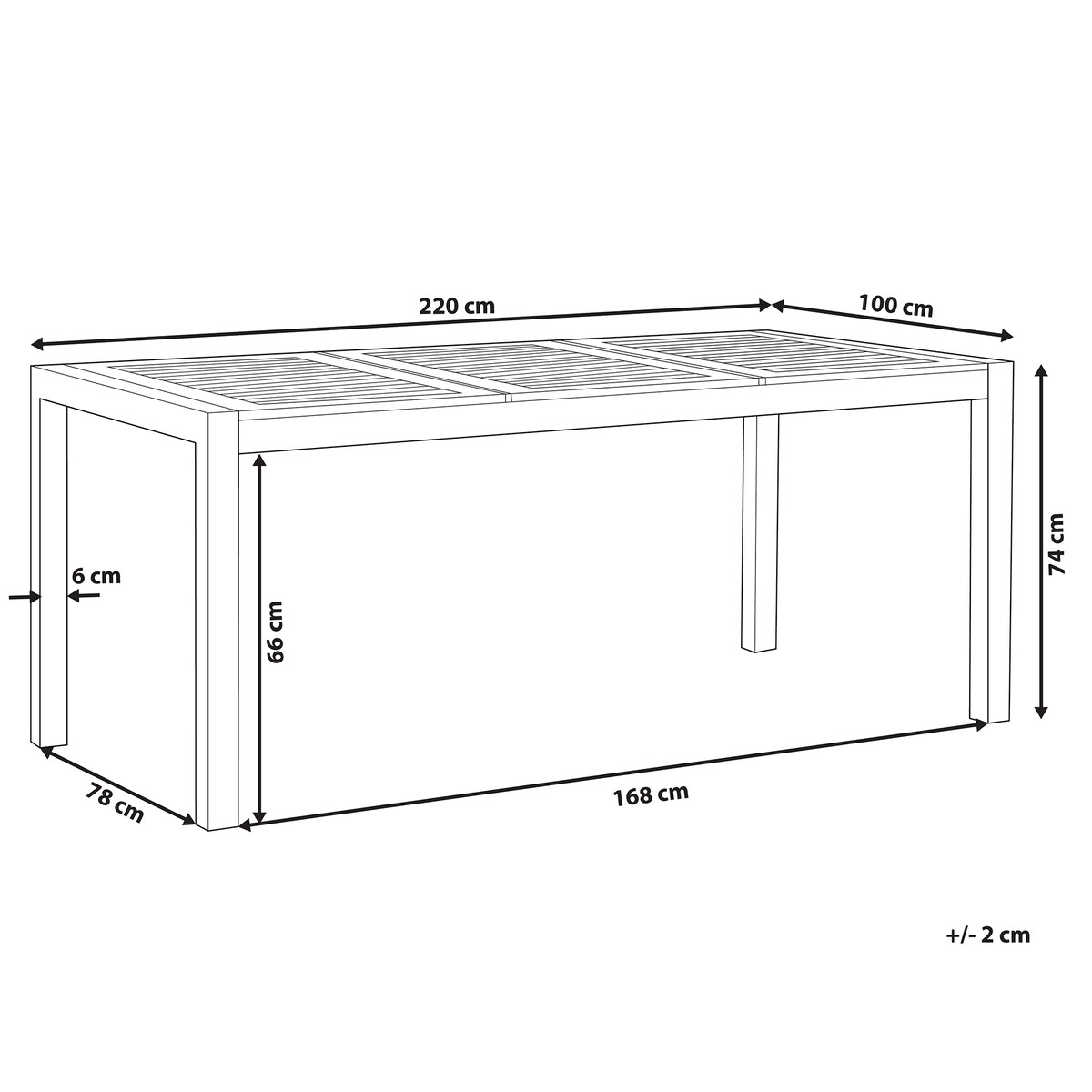 Stół ogrodowy GROSSETO 220 cm 100 cm Drewno eukaliptusowe Brązowy
