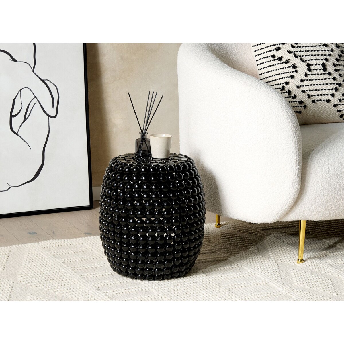 Stolik pomocniczy mały czarny UHANA