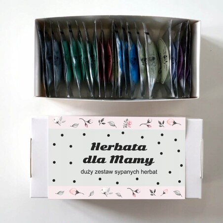 DZIEŃ MAMY PREZENT UPOMINEK DLA MATKI ZESTAW 20 RÓŻNYCH HERBAT SYPANYCH