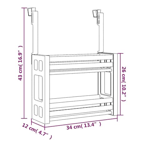 vidaXL Organizer pod zlewozmywak, 34x12x26 cm, aluminium