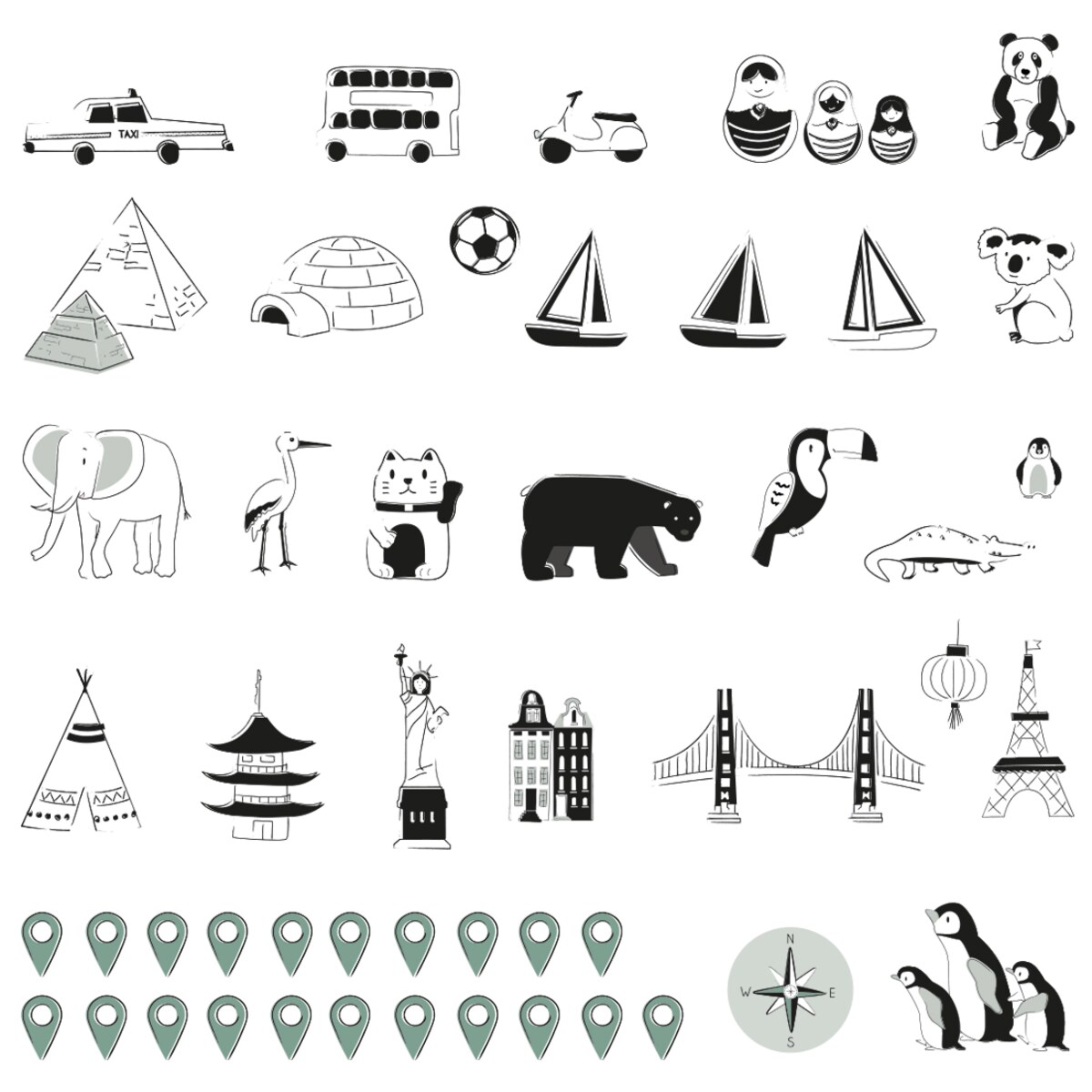 Naklejka na ścianę Mapa świata tropic sand S