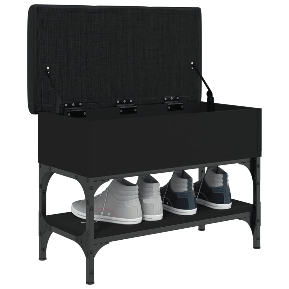 vidaXL Ławka na buty, czarna, 62x32x45 cm, materiał drewnopochodny