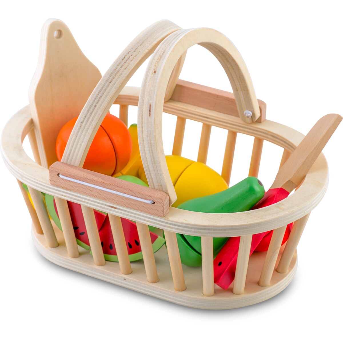 Zabawka drewniana kosz owoce do krojenia na rzep Ricokids