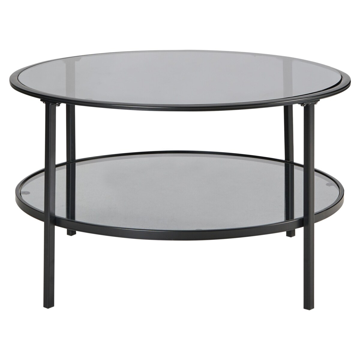 Stolik kawowy TELLAKA Szkło hartowane Czarny