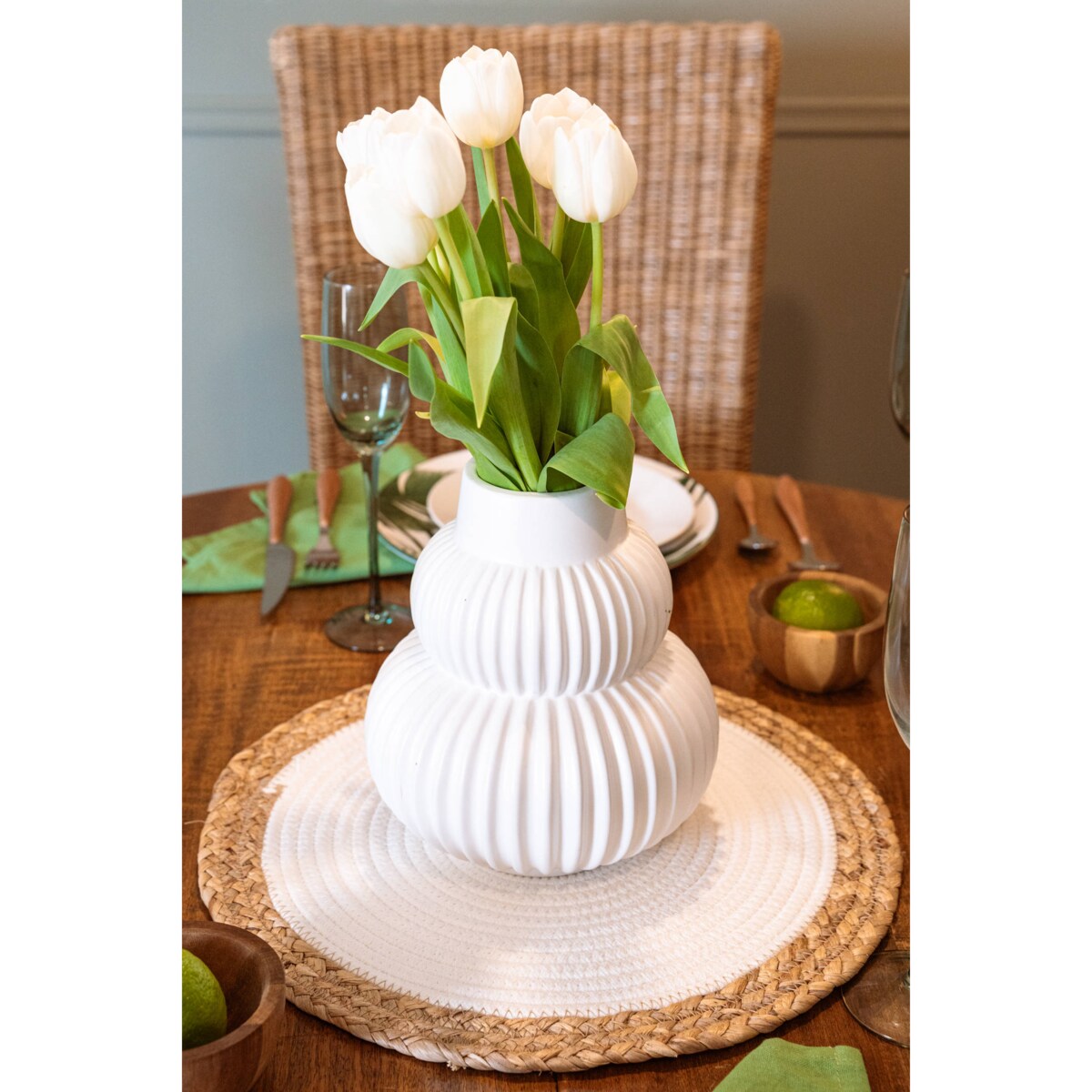 Wazon na kwiaty OVAL, ceramiczny, 21 cm