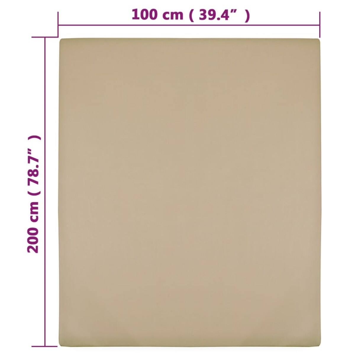 vidaXL Prześcieradła, 2 szt., taupe, 100x200 cm, dżersej bawełniany