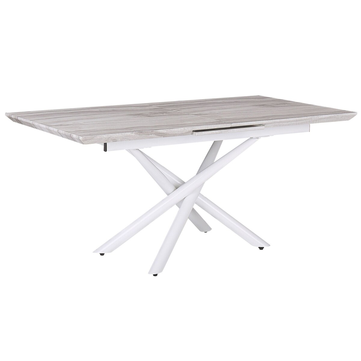 Stół do jadalni rozkładany 160/200 x 90 cm efekt marmuru z białym MOIRA
