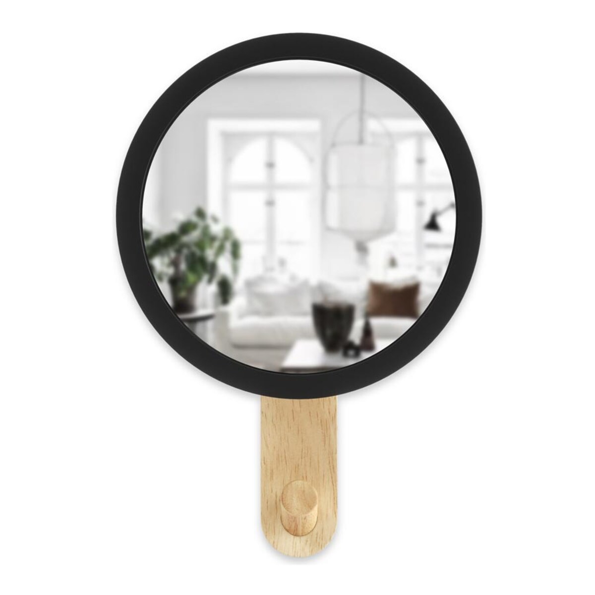 Wieszak na ubrania z lusterkiem (jasny) Hub Umbra