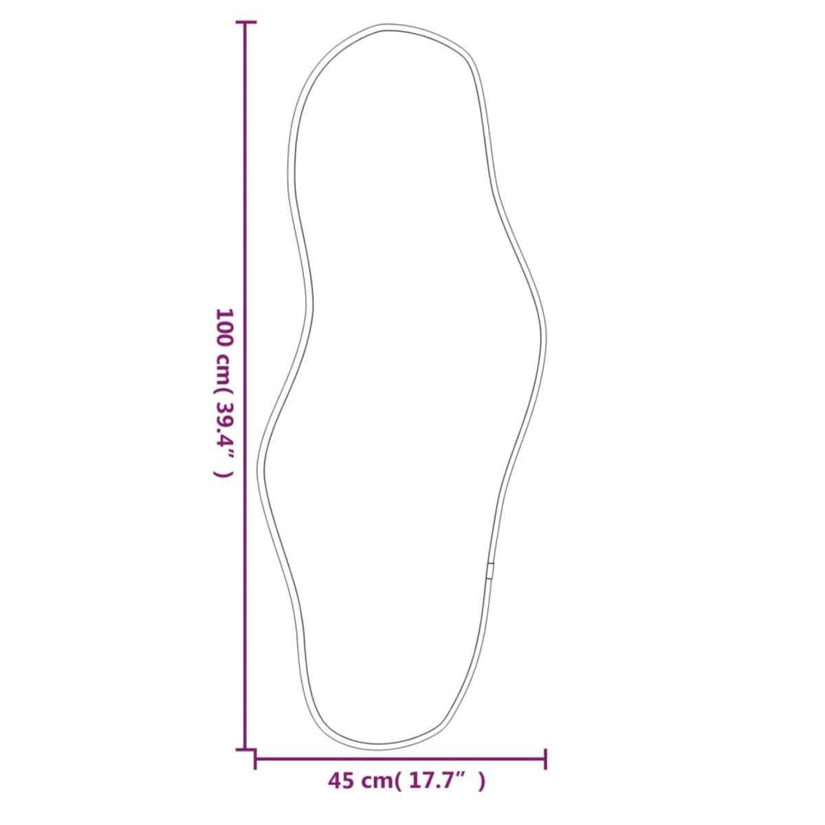 vidaXL Lustro ścienne, czarne, 100x45 cm