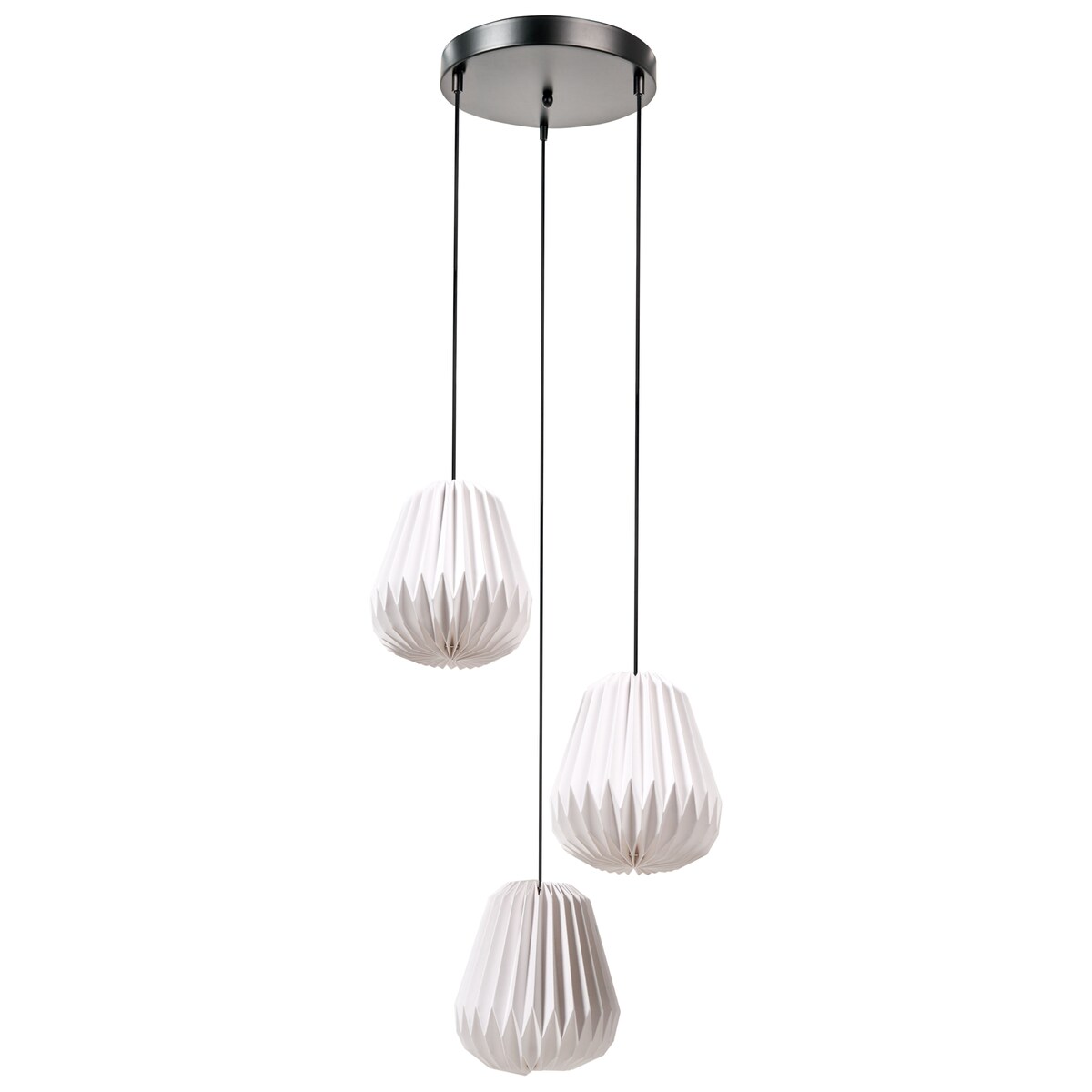 Lampa wisząca 3-punktowa HONDE Papier Biały