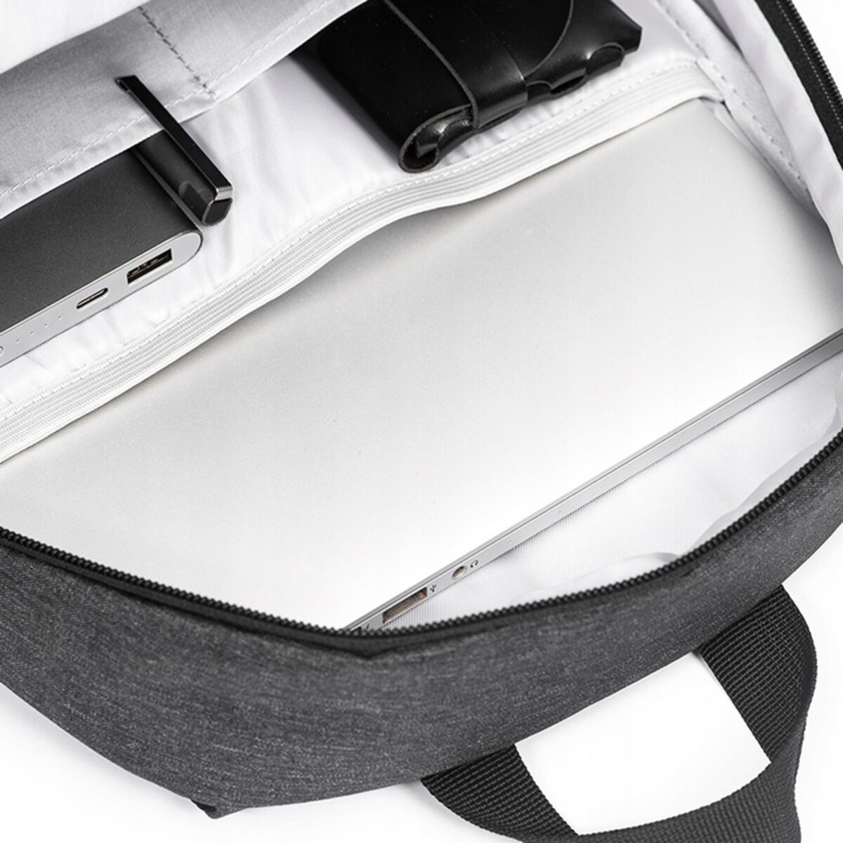 Plecak Czarny / Szary Miejski Podróżny Na Laptop 15,6" Pojemny Do Samolotu