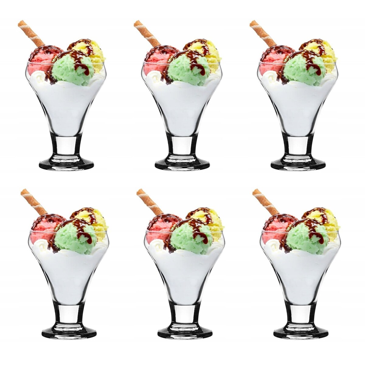 Szklany pucharek do deserów lodów Glasmark 290 ml 6szt Pucharki Zestaw Komplet
