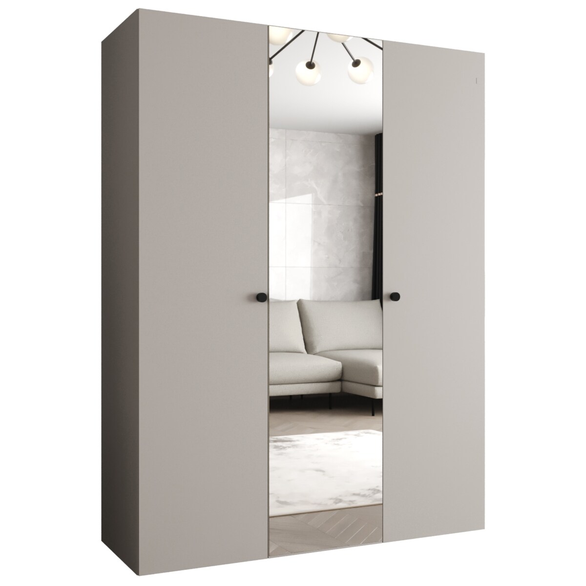 Szafa uchylna otwierana PARMA 2 150 wys. 202 cm Kaszmir + u. Czarny