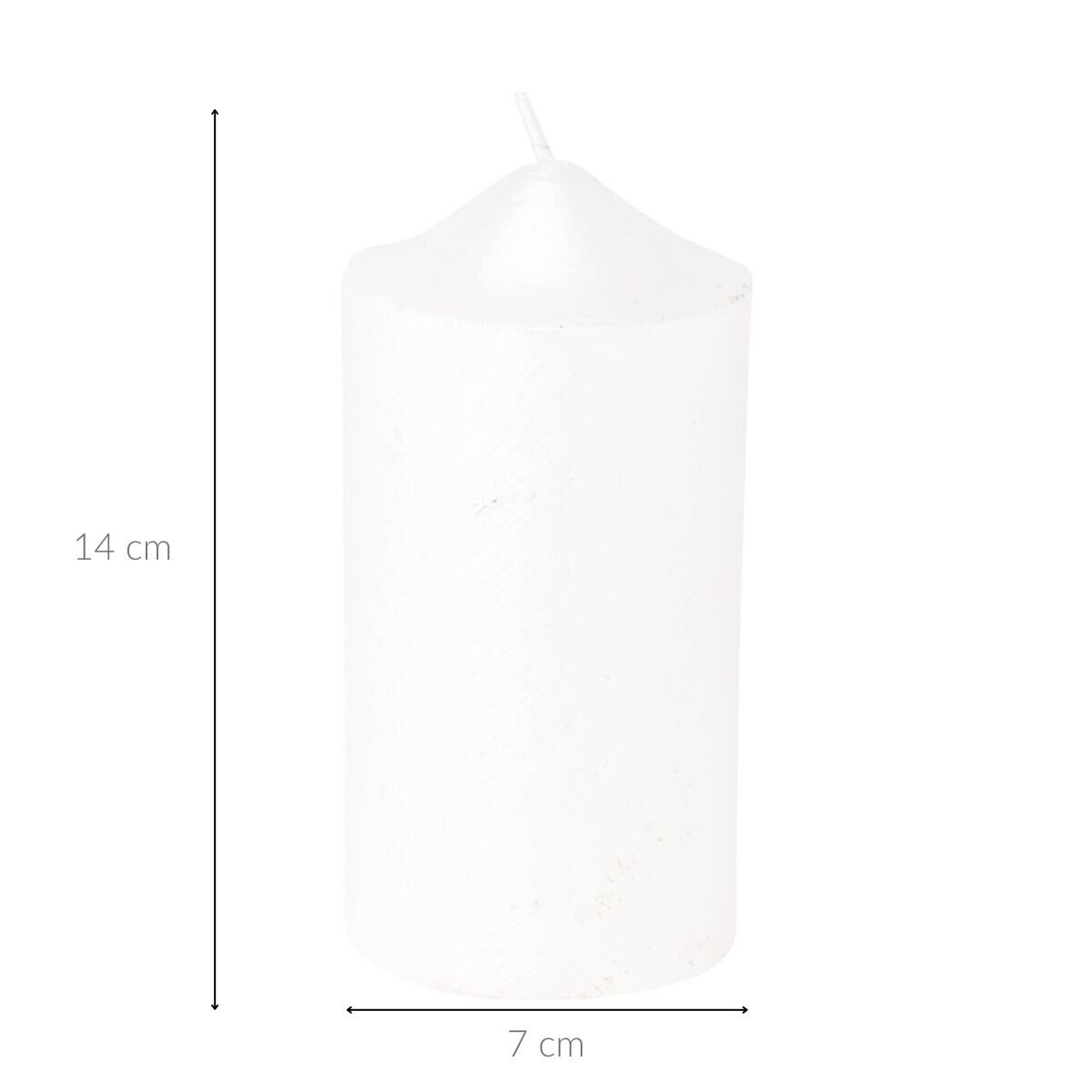 Świeca ozdobna z metalicznym wzorem, 7 x 14 cm