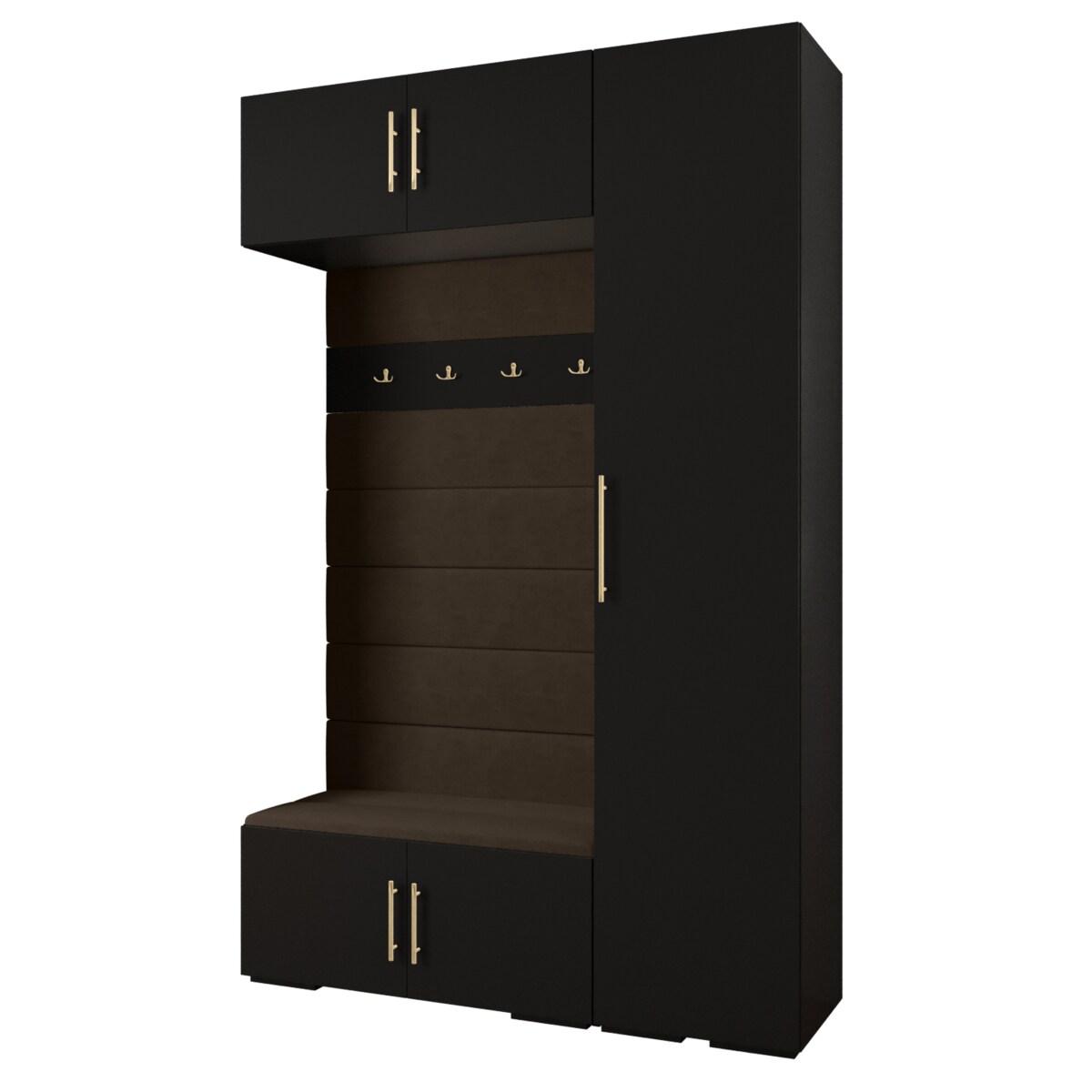 Garderoba do przedpokoju INOVA 3 Z19 czarny+złoty+manila04