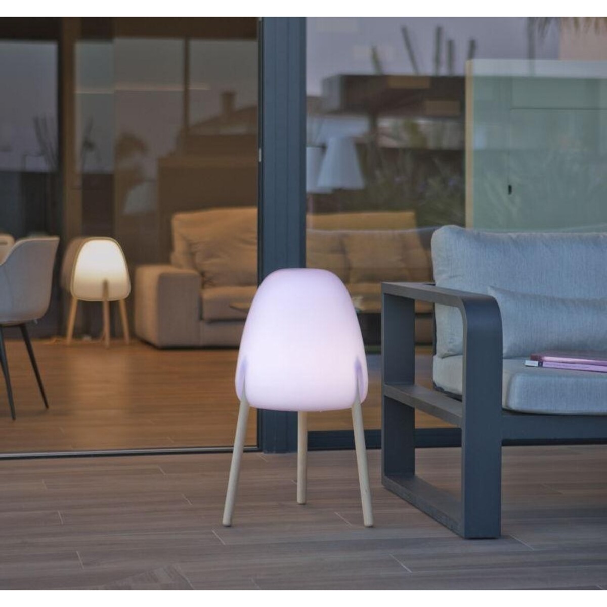 Lampa ogrodowa Rocket LUMRCK70SSNW solarna trójnóg biała, King Home