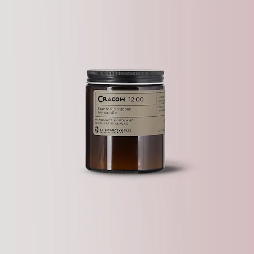CRACOW 12:00 Pear & Old Timber - Naturalna Świeca Sojowa - Kolekcja Travels