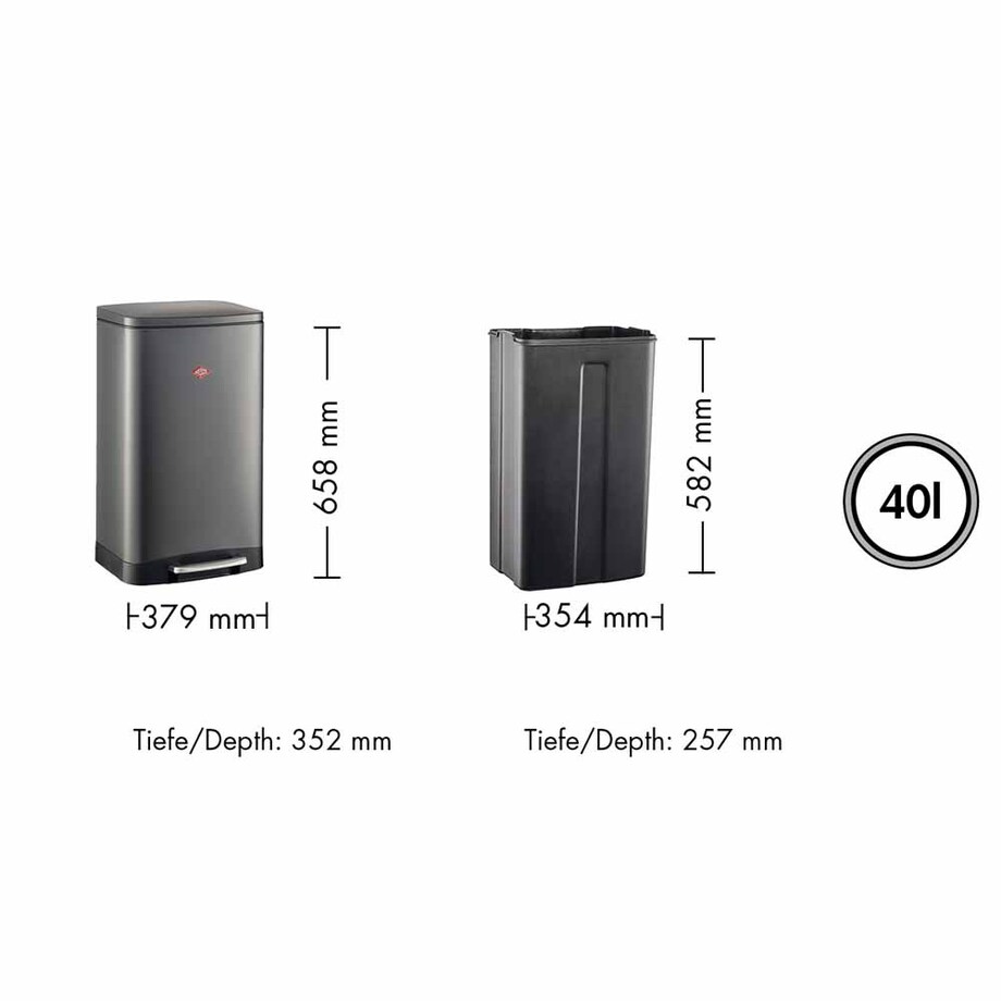 Kosz na śmieci Towerkick czarny MATT WESCO